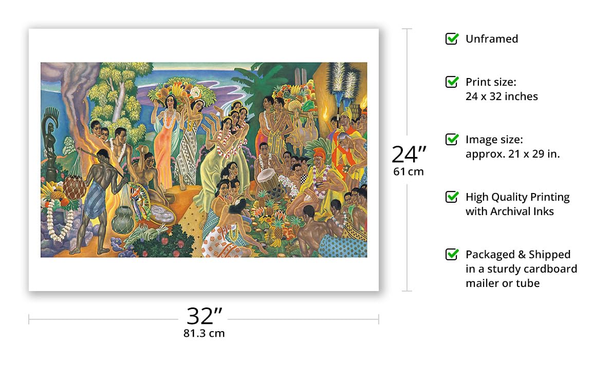 Amazon.com: Hawaiian Island Feast ('Aha'aina) Matte Art Print